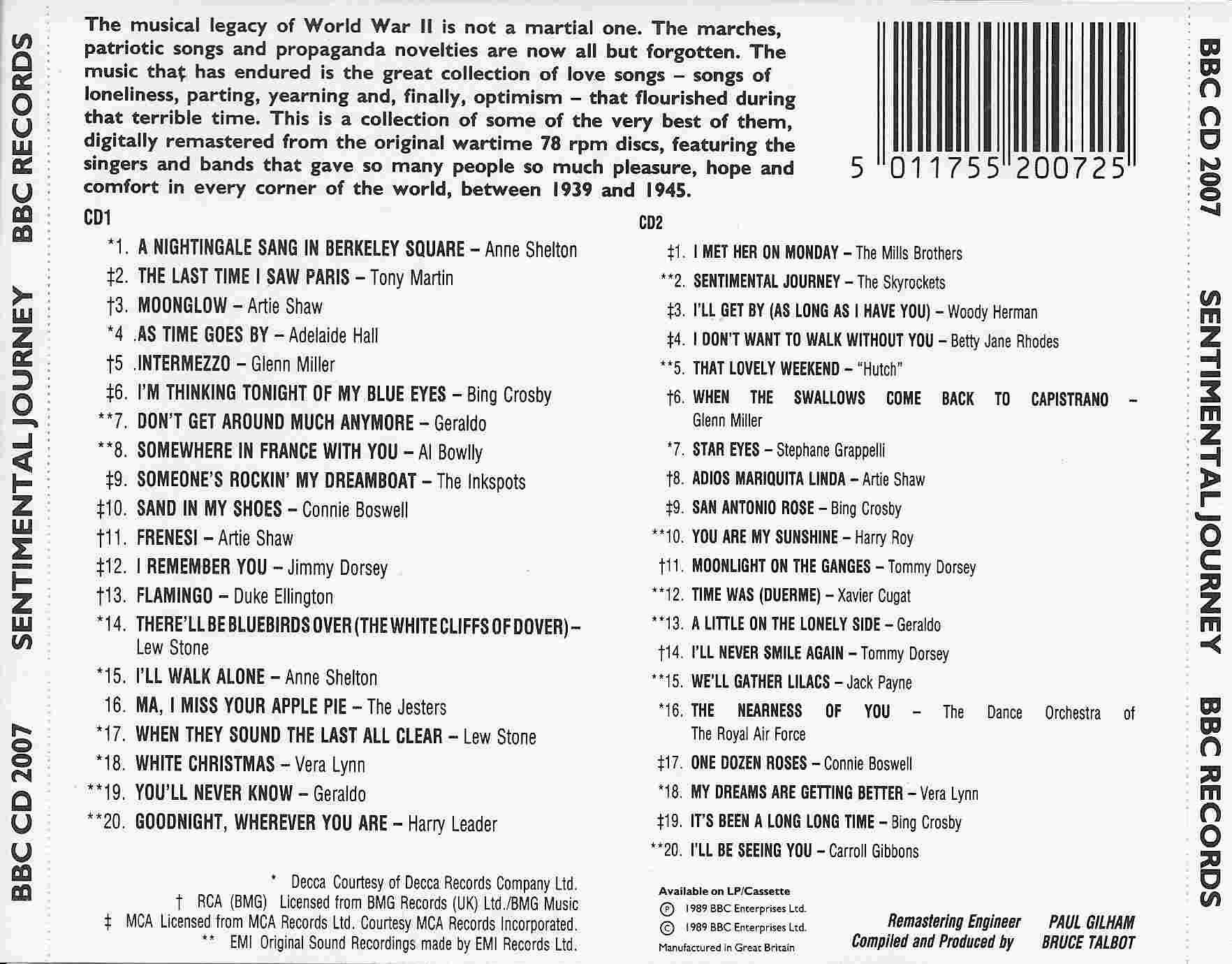 Back cover of BBCCD2007